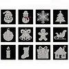 12Pcs DIY Pearl Painting Christmas for Home Wall Decor(15x15cm)