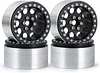AMK 4Pcs Aluminum Alloy 12mm Hex Hub 2.2 Beadlock Wheels Rims for 1/8 1/10 RC Crawler Axial SCX10 Wraith 90048 RR10 TRX6 TRX4 Upgrades (Baked Blue)