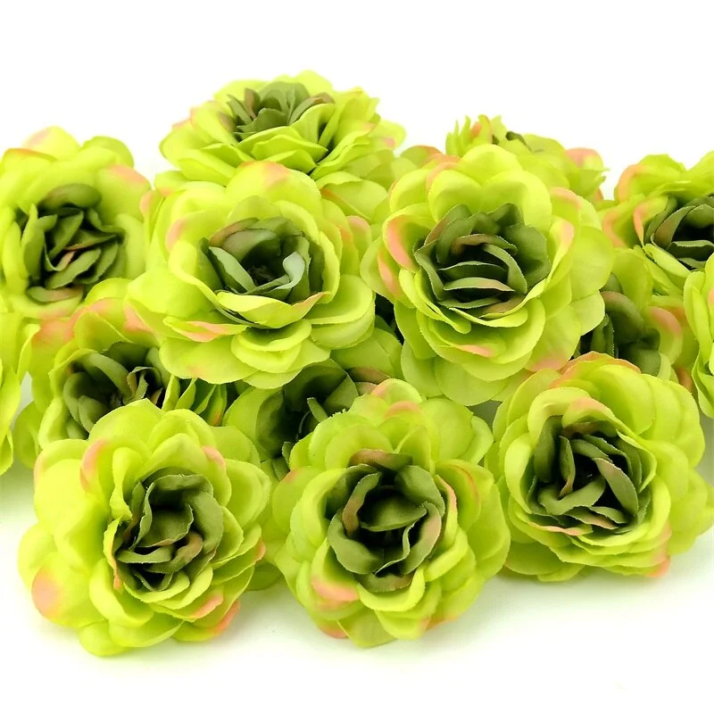 30pcs/lot 7cm Large Artificial Silk Rose Flower Heads For Home Wedding Decoration DIY Wreath Wall Accessories Craft Fake Flowers