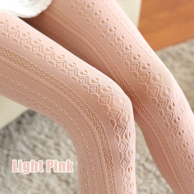 Sexy Lolita Rayon Tights Pantyhose Female Carved Fishnet Hollowed-Out Stocking Muti-Colors Breathable Stretch Leggings 2020 New