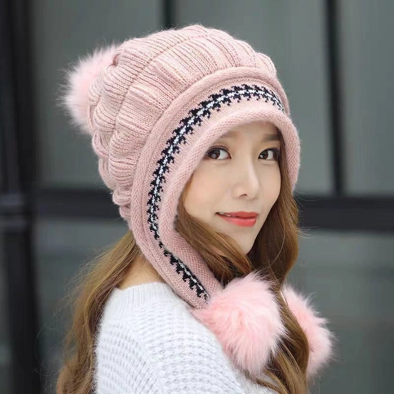 Women’s Sweet Minimalist Color Block Eaveless Wool Cap