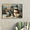 Bonhomme De Neige D’Hiver-Perceuse Ronde Peinture Diamant-40*30CM