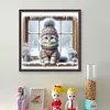 Kitten By Window-11CT Stamped Cross Stitch 40*40cm/15.75*15.75in tapestrymarket