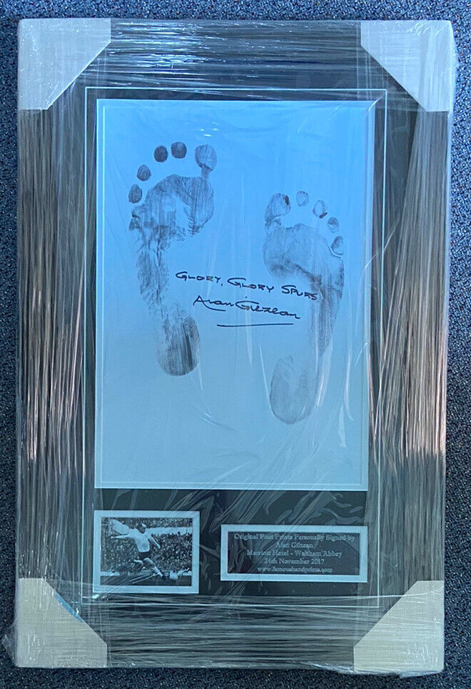 ALAN GILZEAN Original Signed Footprints Tottenham Hotspur Fc AFTAL