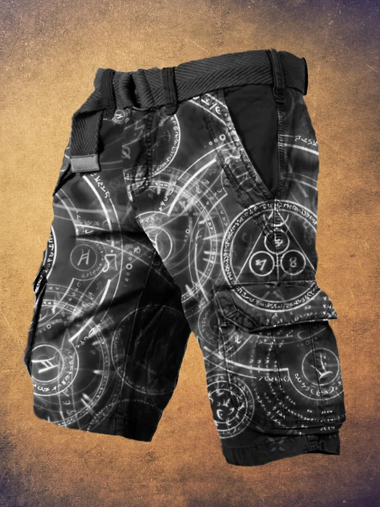 Comstylish Viking Runes Print Men's Work Shorts