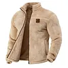 Men's Outdoor Retro Western Style Double-Sided Fleece Stand Collar Cardigan Jacket Thickened Coat by Inlyline