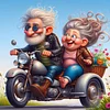 Couple Riding A Motorcycle-11CT Stamped Cross Stitch 40*40cm