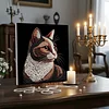 uk.everydayedeals DIY Pearl Painting With Frame - Handmade Self-Adhesive Pearls - Rich Cat(30*30cm)