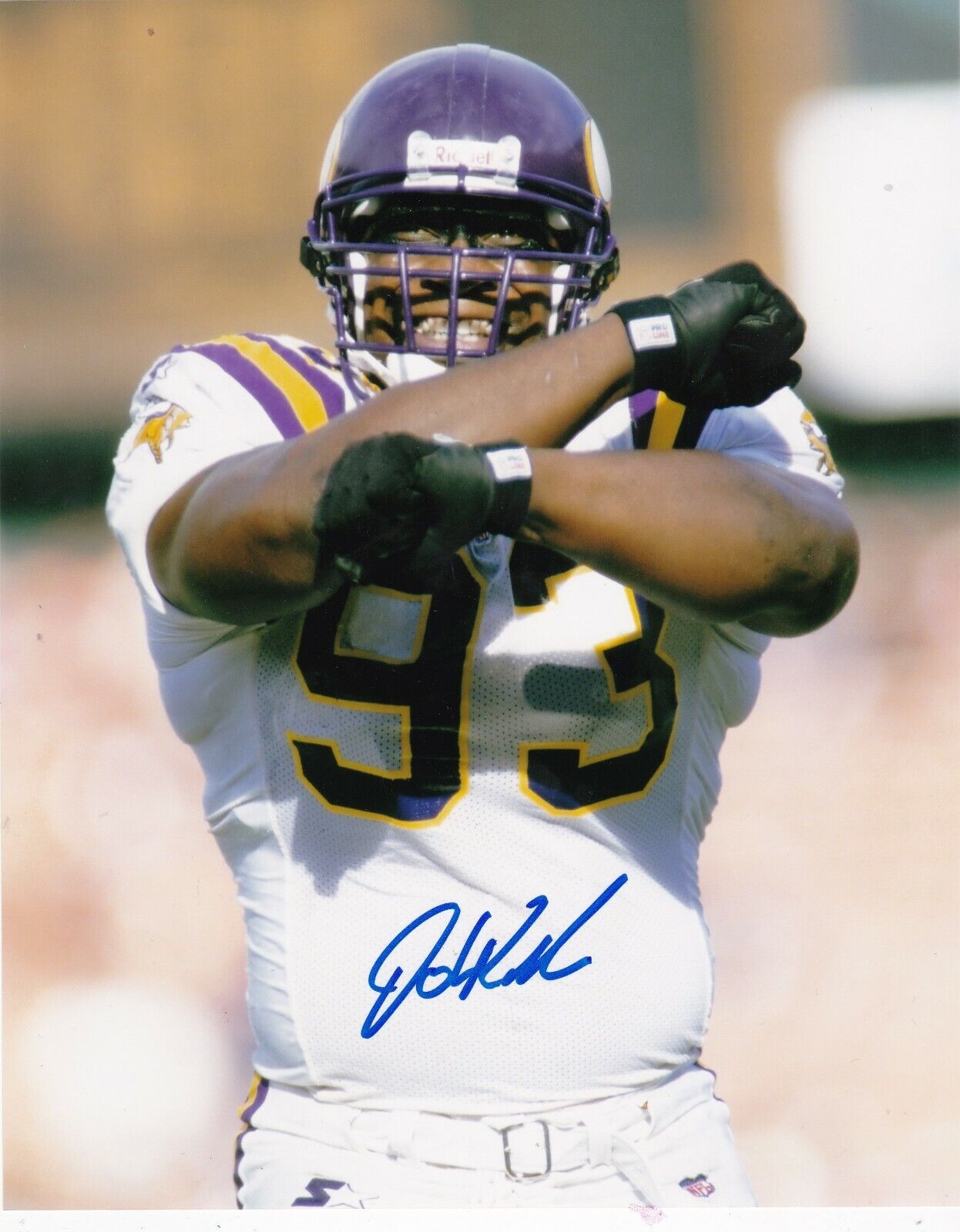 JOHN RANDLE MINNESOTA VIKINGS ACTION SIGNED 8x10 Photo Poster painting