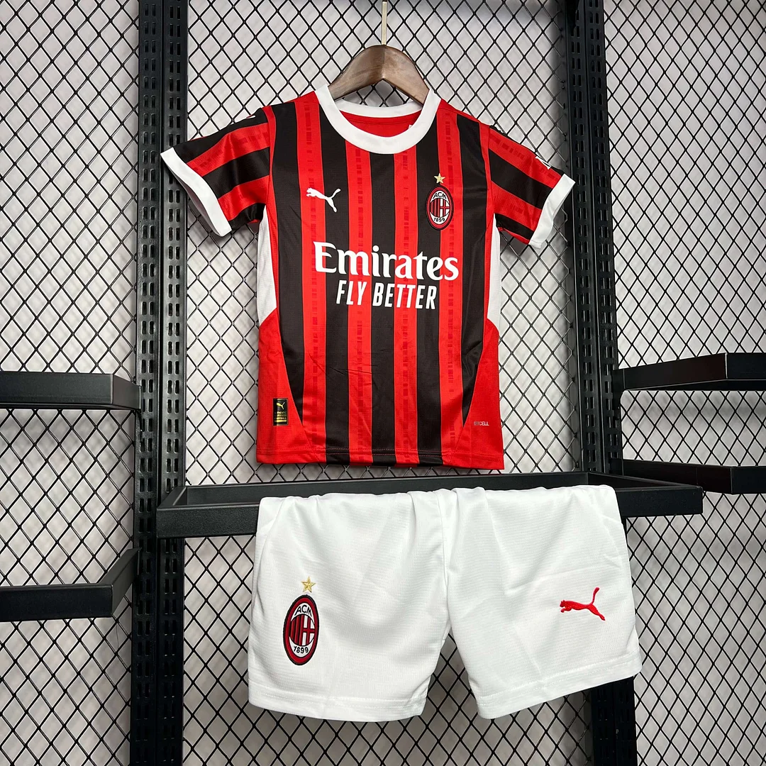 2024/2025 Kids Size AC Milan Home Soccer Jersey 1:1 Thai Quality