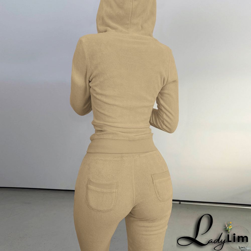 Women's Autumn/Winter Fleece Vest Hooded Three-Piece