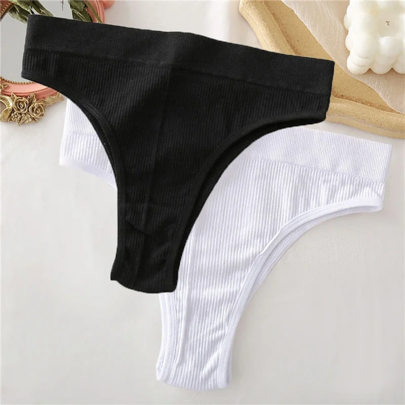 2PCS/Set Sexy Thong Panties Women's Underwear G-String Female Underpants Seamless Briefs Intimates Sexy Lingerie T-Back Pantys