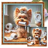 Toilet Puppy-11CT Stamped Cross Stitch 40*40cm/15.75*15.75in tapestrymarket