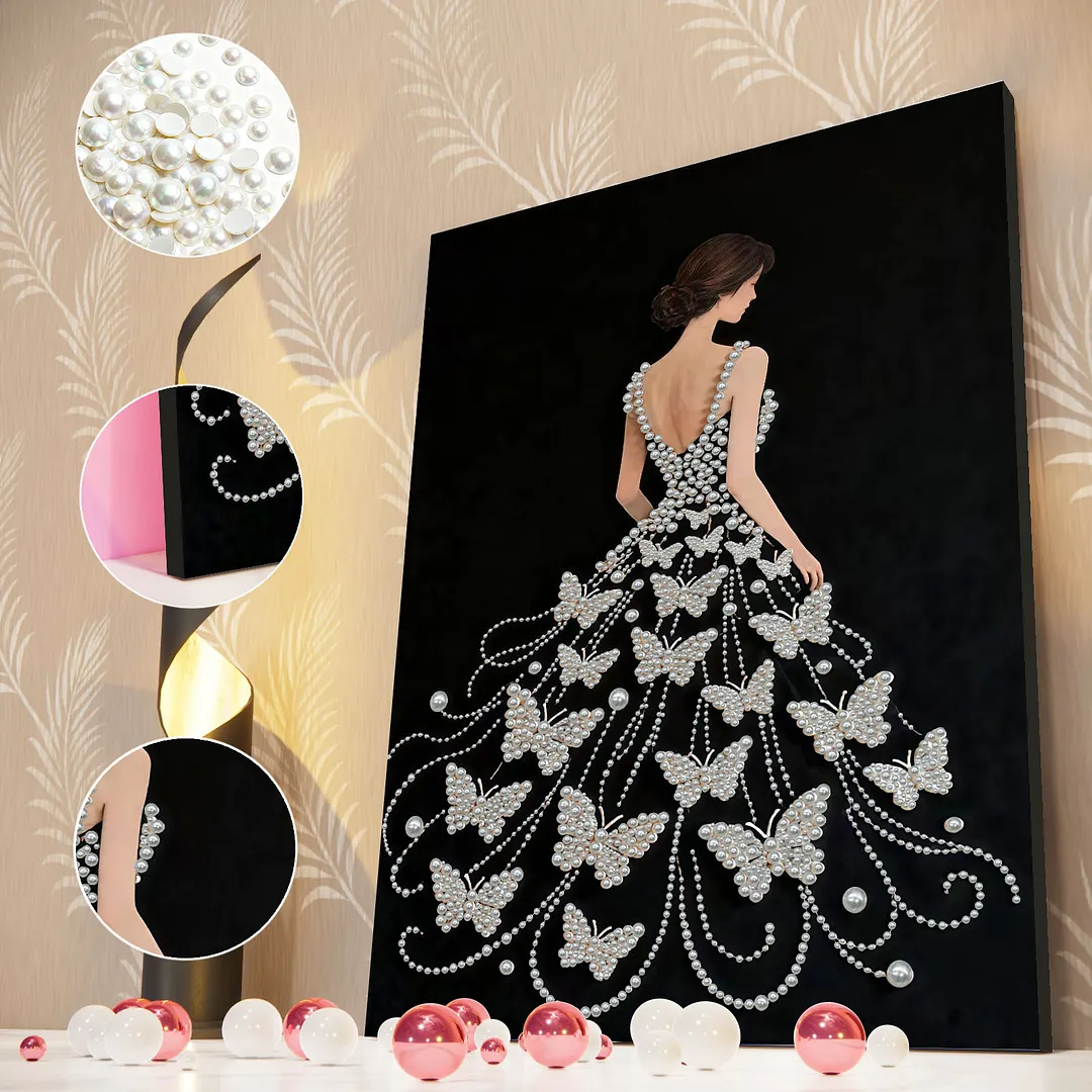 Girls Pearl DIY Diamond Art Kits with Frame 30x40cm for Adults Idea Home Decor