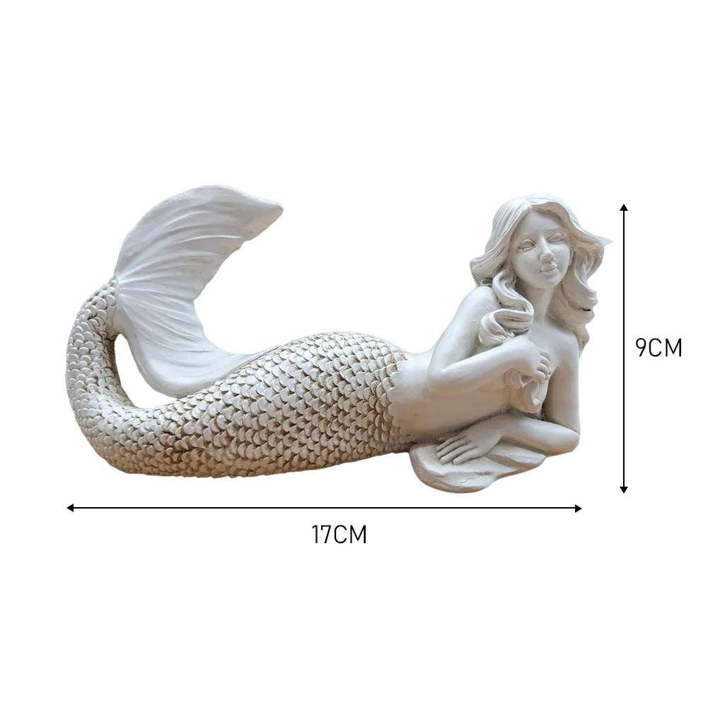 Resin Mermaid Figurine Statue Room Garden Office Master Gift Yard Decor