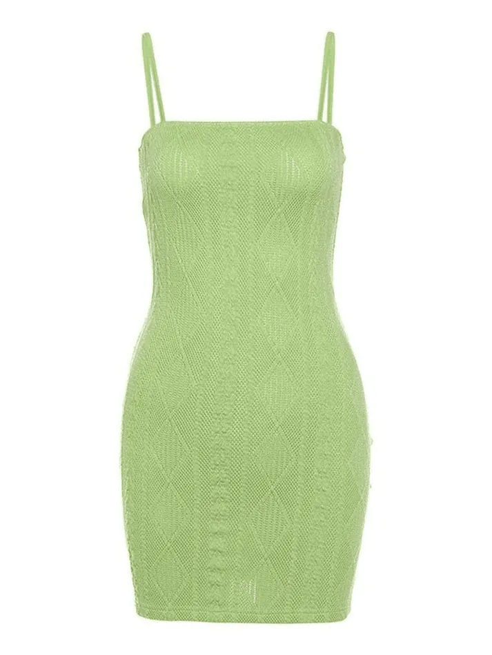 Brownm Jacquard Bodycon Slip Mini Dress