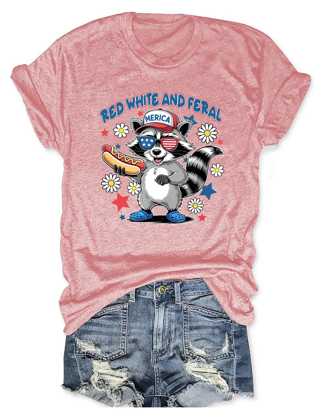 Red White And Feral T-shirt