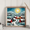 Colorful Houses - 14CT Stamped Cross Stitch - 40*40cm