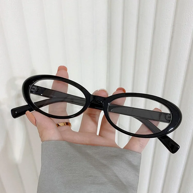Retro Oval Frame Anti-Blue Light Glasses Women Vintage Simple Black Sweet Glasses Cool Girls Y2K Eye Protection Spectacles