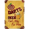 Darts & Beer - Vintage Metal Signs - 20*30cm/30*40cm