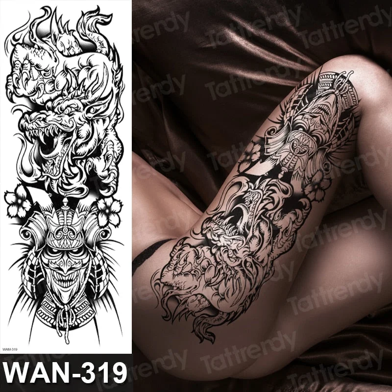 temporary tattoo women custom peony lotus fish tattoo body leg thigh full arm sleeve tattoo stickers sexy waterproof big size