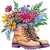 Diamond Painting-DIY Crystal Rhinestone Flower Boots
