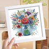 5D DIY Partial Special Shaped Drill Diamond Painting Kit Flower Decor With Frame Kit 18x18cm