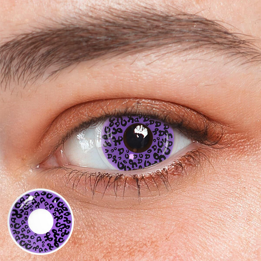Cosplay Leopard Purple Coloured Contact Lenses