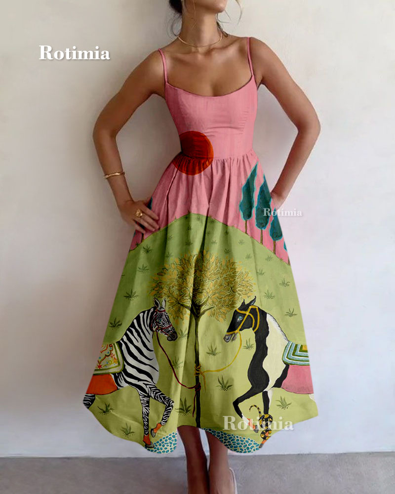 Pink Zebra Printed Strapless Dress