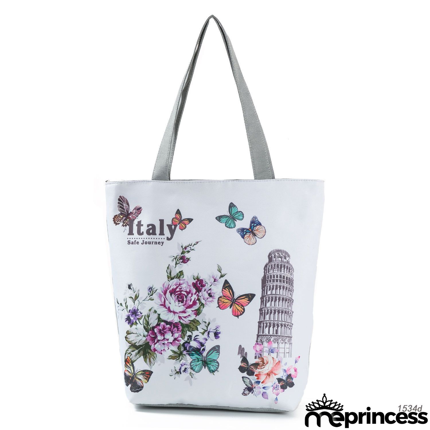 Women's Eiffel Tower Butterfly 3D Print One Shoulder Shopping Bag