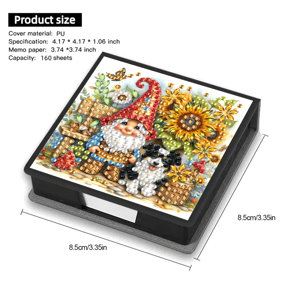 DIY Flower Gnome Diamond Painting Memo Pad Holder Mosaic Kit for DIY Art Craft