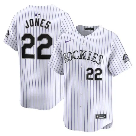 Men's Colorado Rockies #22 Nolan Jones  White Home Replica Jersey EKSF
