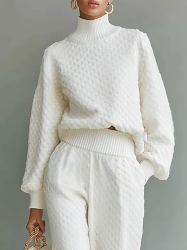 Casual Plain Turtleneck Sweater mysite idetrend