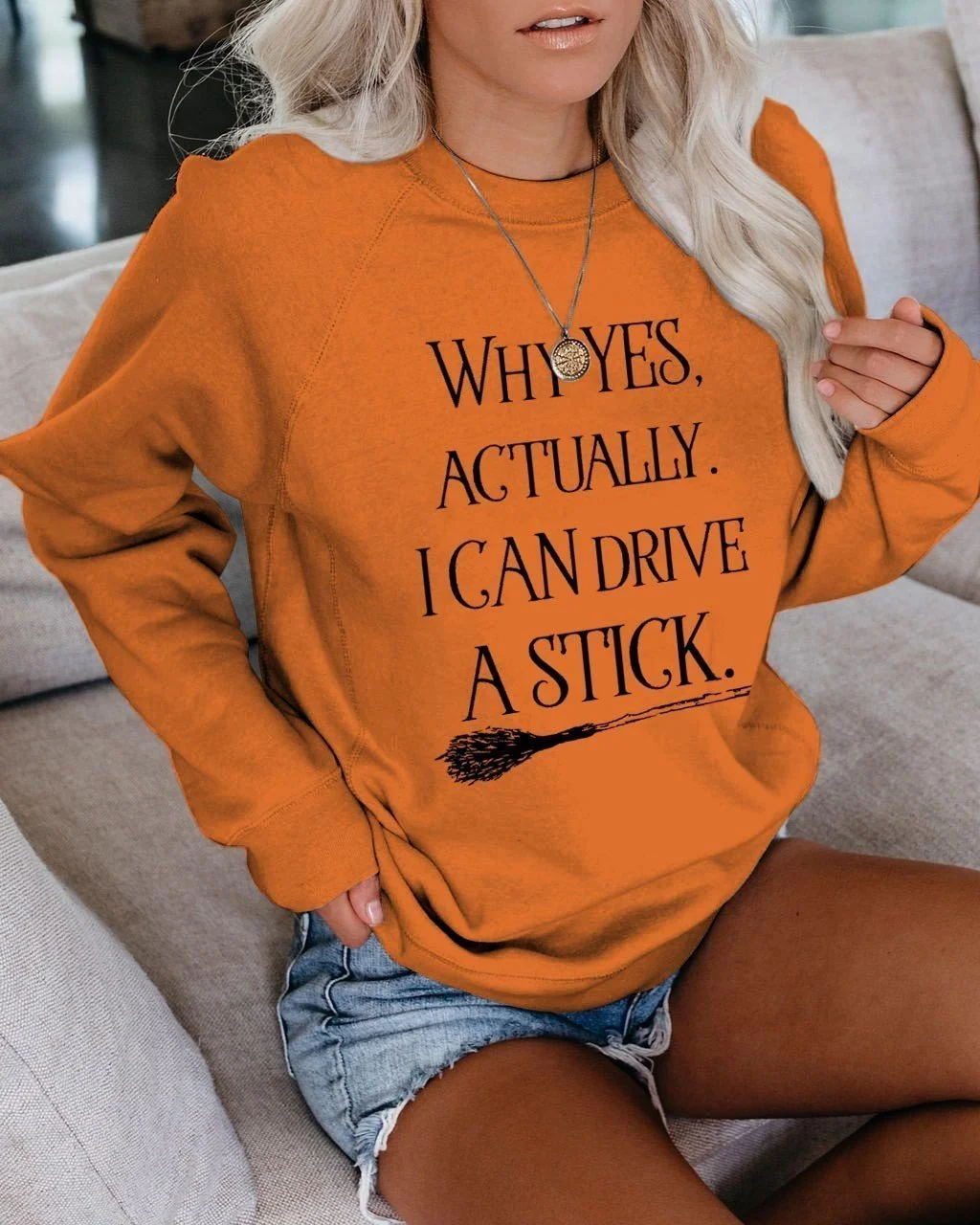 Why Yes Actually I Can Drive A Stick Halloween Sweatshirt