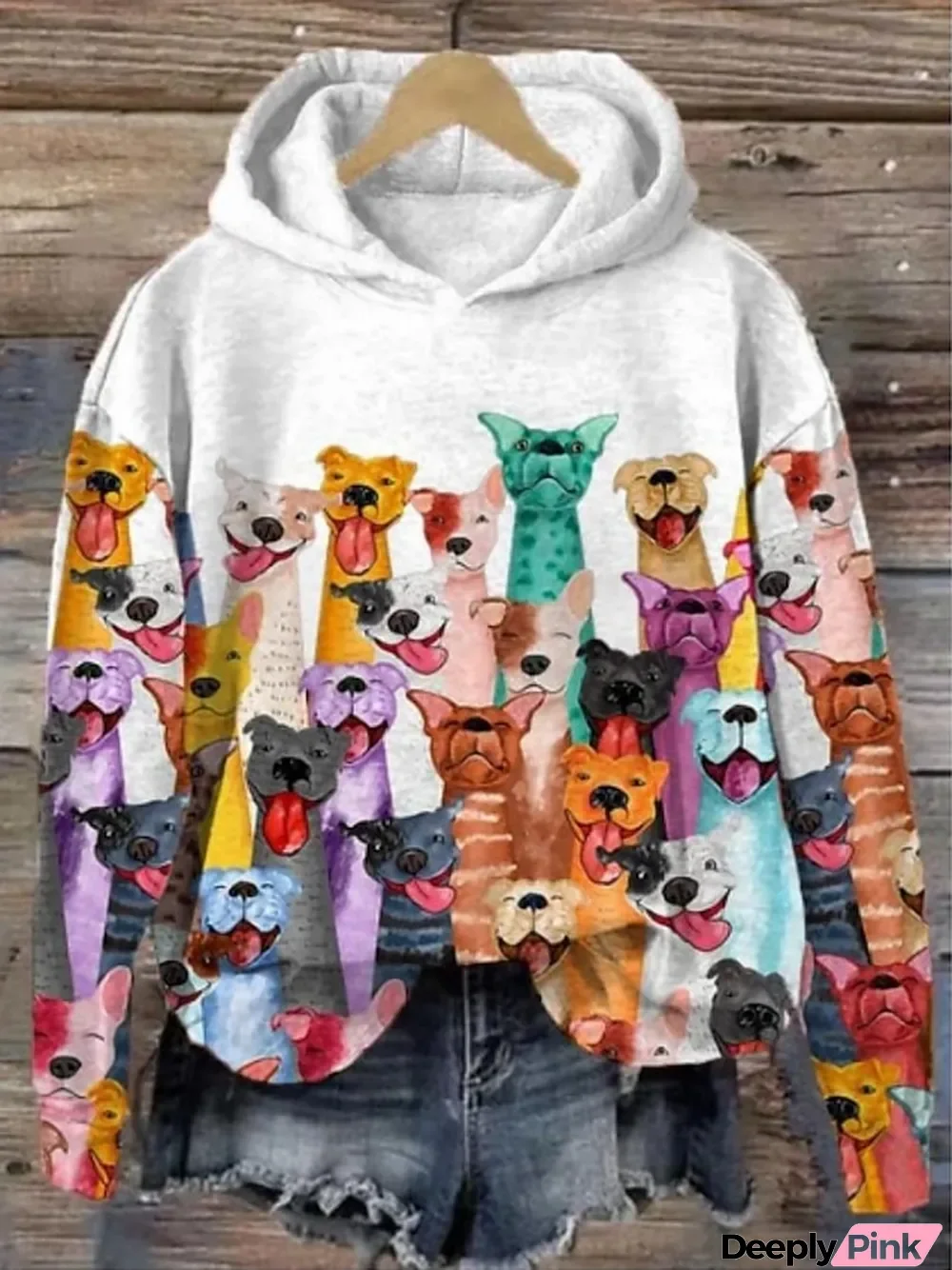 Women's Oversized Hoodie Sweatshirt Pullover Dog Casual Sports White Active Sportswear Hoodie Long Sleeve Top Micro-elastic Fall & Winter