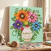 Framed White Vase -  DIY Button Art Painting Kit for Creativity DIY Pearl Dot Crafts for Gift Home Wall Decor 30*30CM
