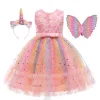 Summer Unicorn Flower Kid Girl Sequin Star Dress