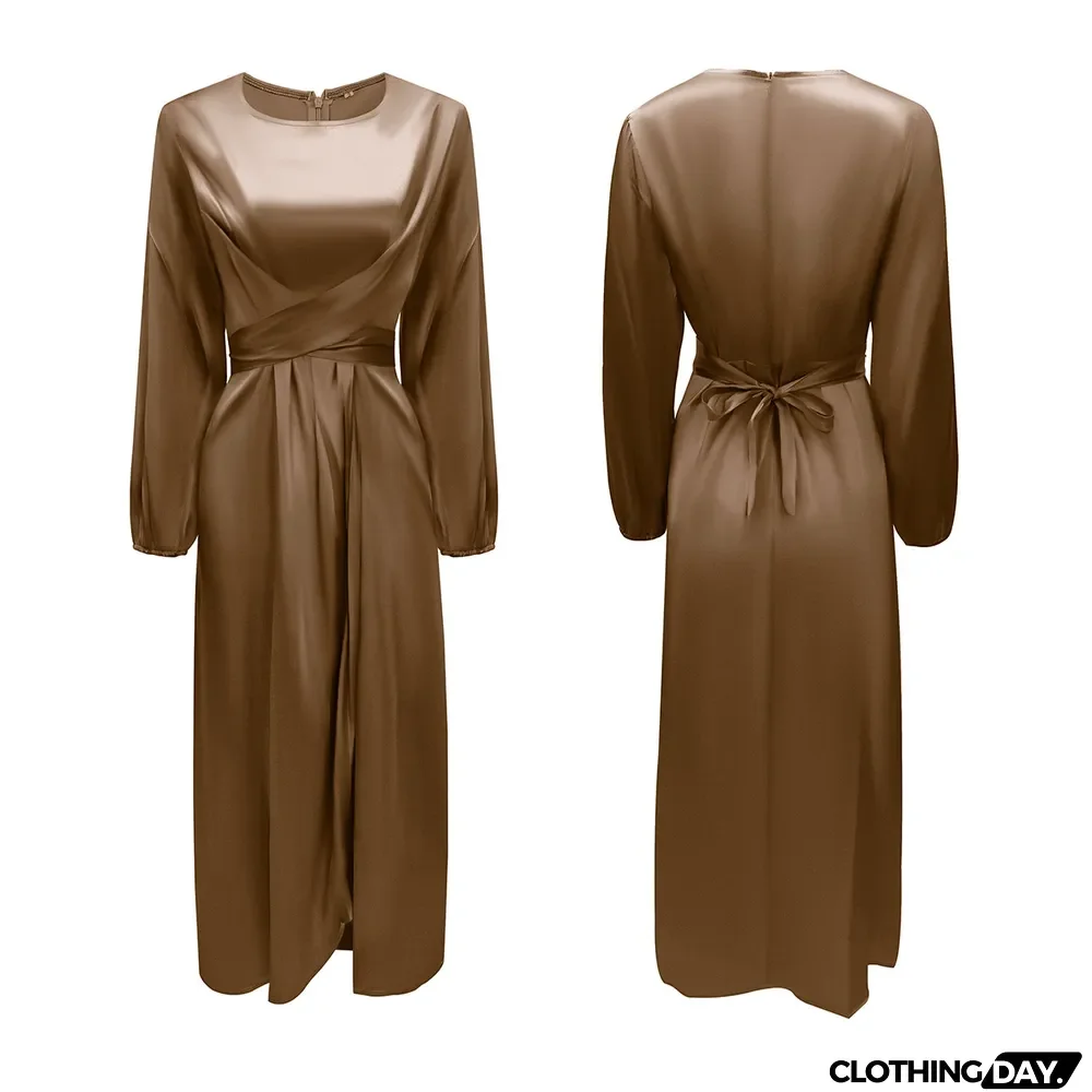 Feminine tunic dress,satin maxi dress in Dubai