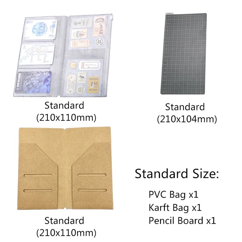 Fromthenon PVC Travelers Notebook Filler Paper Folder Transparent File storage book Japanese stationery Office & School Supplies