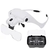 Adjustable Lens Wearing Type Glasses Magnifier Loupe Kit with LED Lights