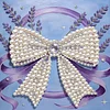 DIY Pearl Painting Bow for Home Decor with Frame(30x30cm)