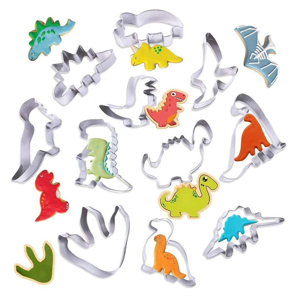

11pcs/set Cookie Cutter Dinosaur Shape Stainless Steel Baking Biscuit Mold, 501 Original