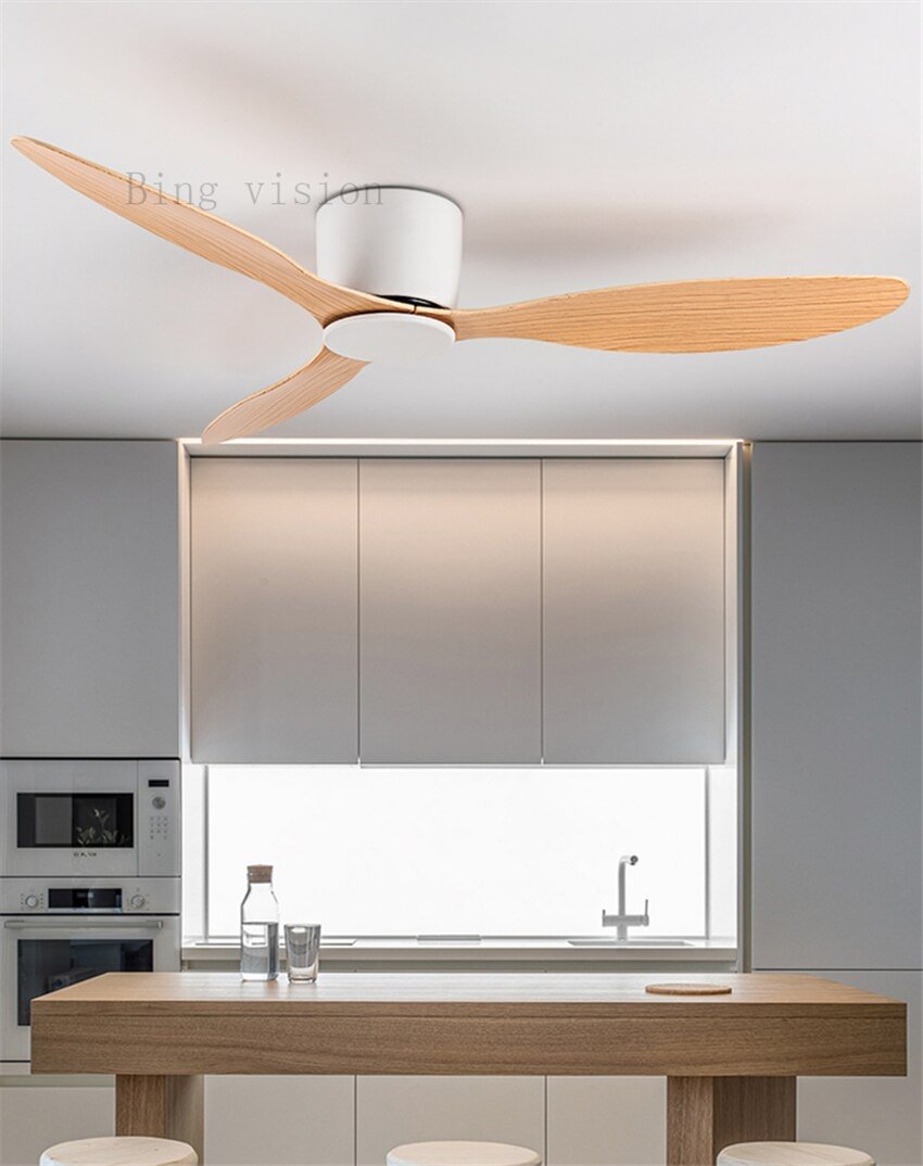 High quality Nordic low floor modern ceiling fan lamp DC LED ceiling fan with remote control household simple ceiling fan