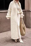 Women's Stylish Warm Long Solid Color Chunky Knit Cardigan