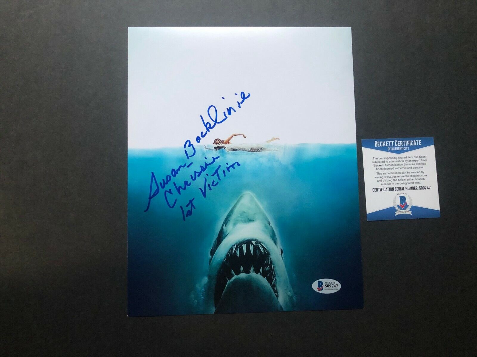 Susan Backlinie Rare! signed autographed JAWS victim 8x10 Photo Poster painting Beckett BAS coa