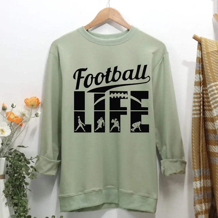 Football Life Women Casual Sweatshirt-Annaletters