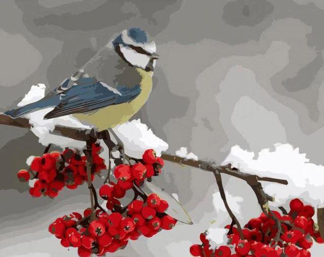 

Red Plum Bird – Paint By Numbers - 40*50CM, 501 Original