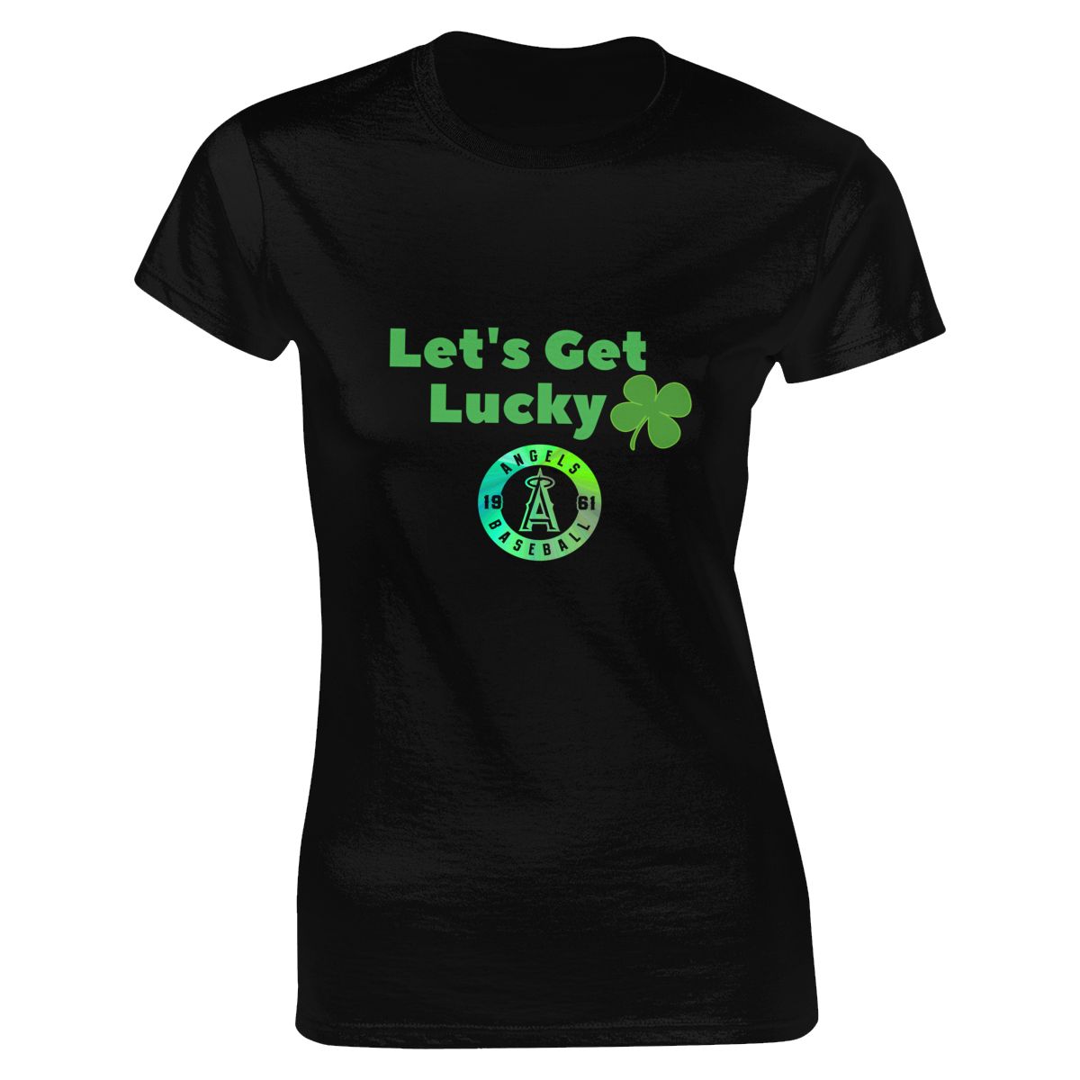 Los Angeles Angels Get Lucky Clover St. Patrick's Day Women's Soft Cotton T-Shirt
