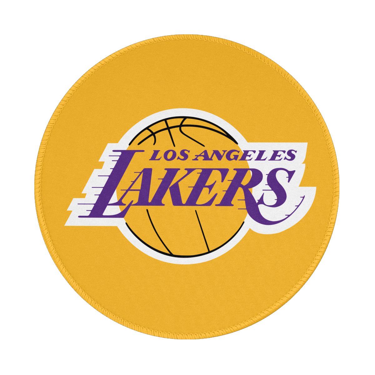 Los Angeles Lakers Logo Waterproof Round Mouse Pad for Wireless Mouse