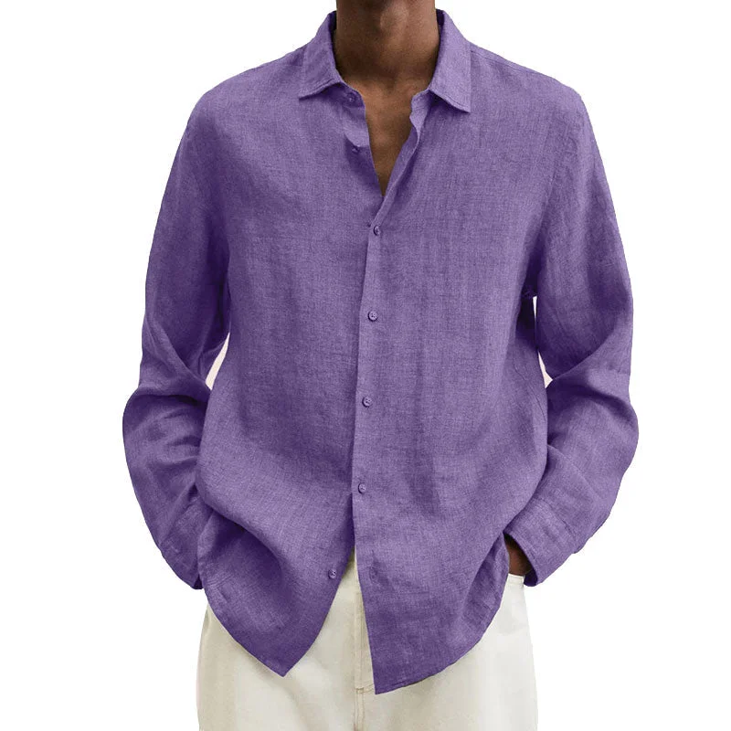 Cozymoo Men's Linen Regular-Fit Shirt